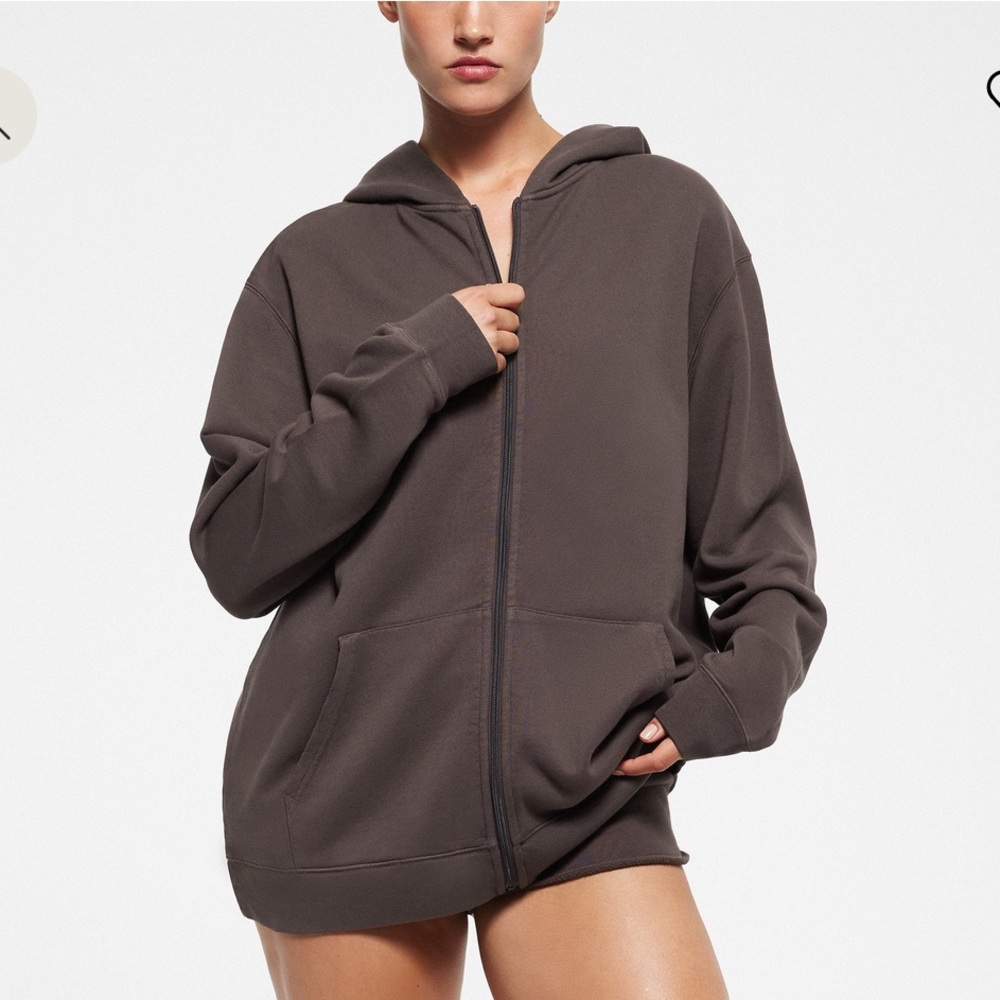 SKIMS French Terry Oversized Zip Up Hoodie